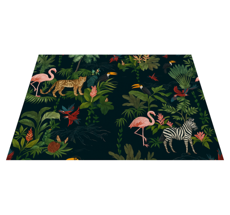 Bedroom vinyl rug in dark exotic style - TenStickers