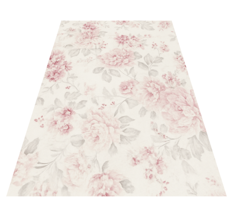 Bedroom vinyl rug vintage pink floral pattern - TenStickers