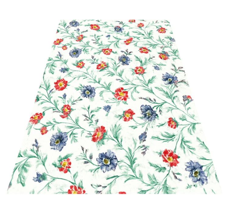 Bedroom vinyl rug with retro floral design - TenStickers
