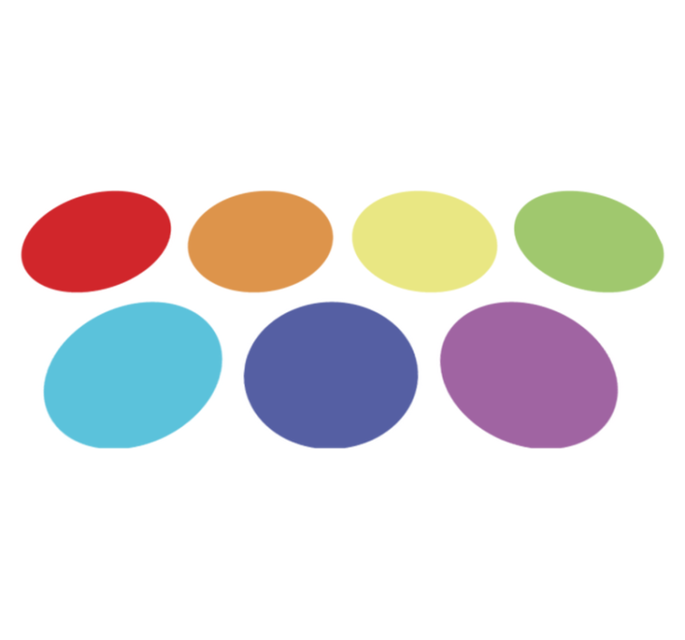 Geometric vinyl rug in vibrant rainbow dots - TenStickers