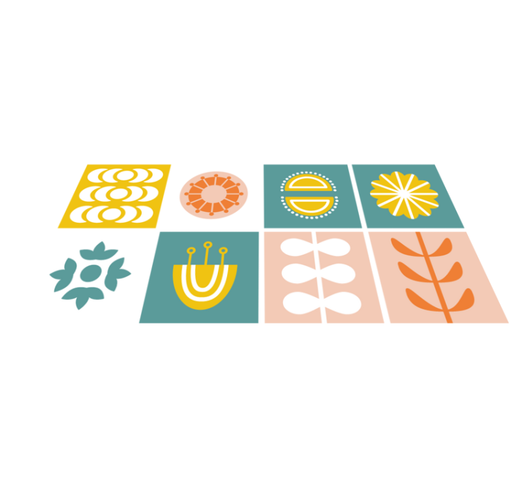 Geometric vinyl rug norwegian tile design - TenStickers