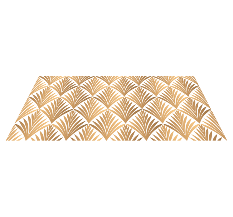 Geometric vinyl rug leaf pattern - TenStickers