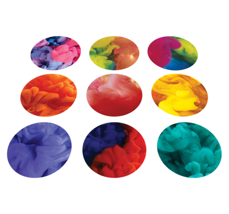 Geometric vinyl rug colorful smoke sticker set - TenStickers
