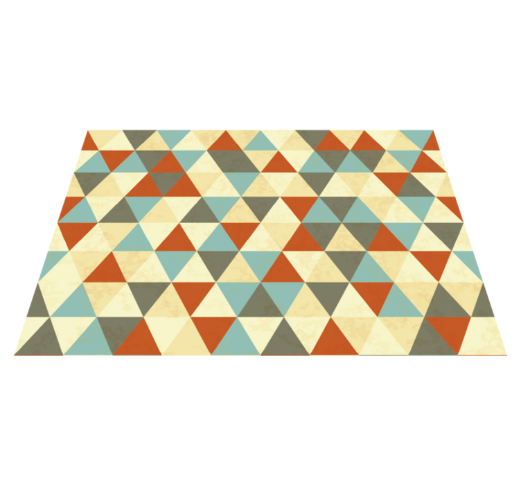 Geometric vinyl rug in colorful triangle pattern - TenStickers