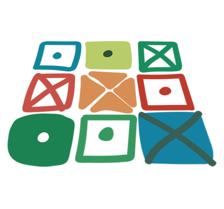 Geometric vinyl rug with unique squares design - TenStickers