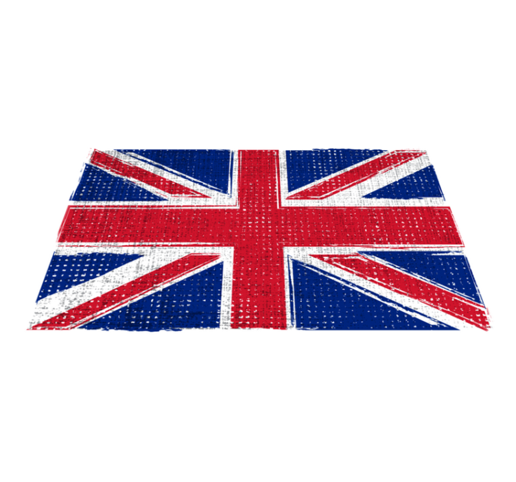 Geometric vinyl rug uk grunge flag design - TenStickers