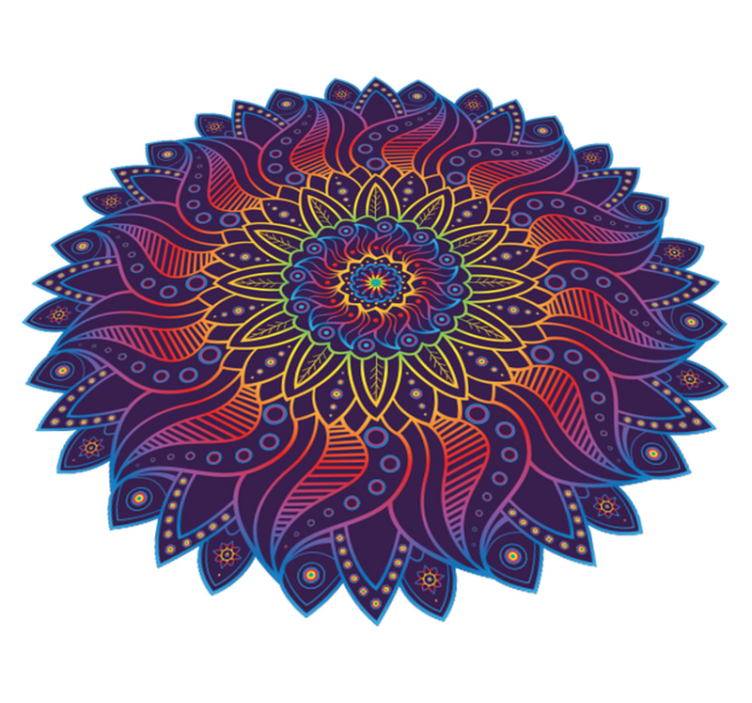 Geometric vinyl rug rainbow mandala design - TenStickers