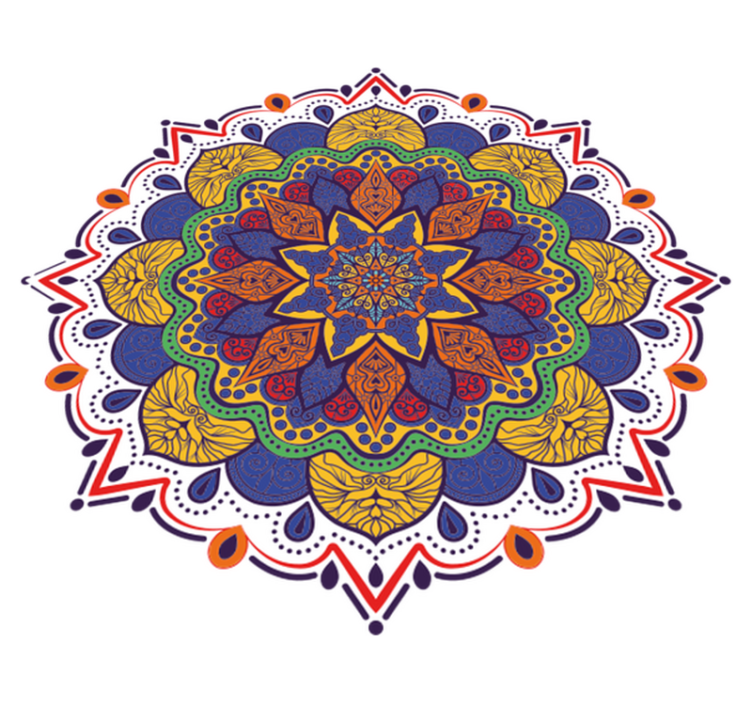 Geometric vinyl rug colorful floral mandala - TenStickers
