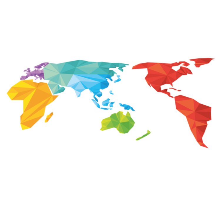 Geometric vinyl rug world map design - TenStickers