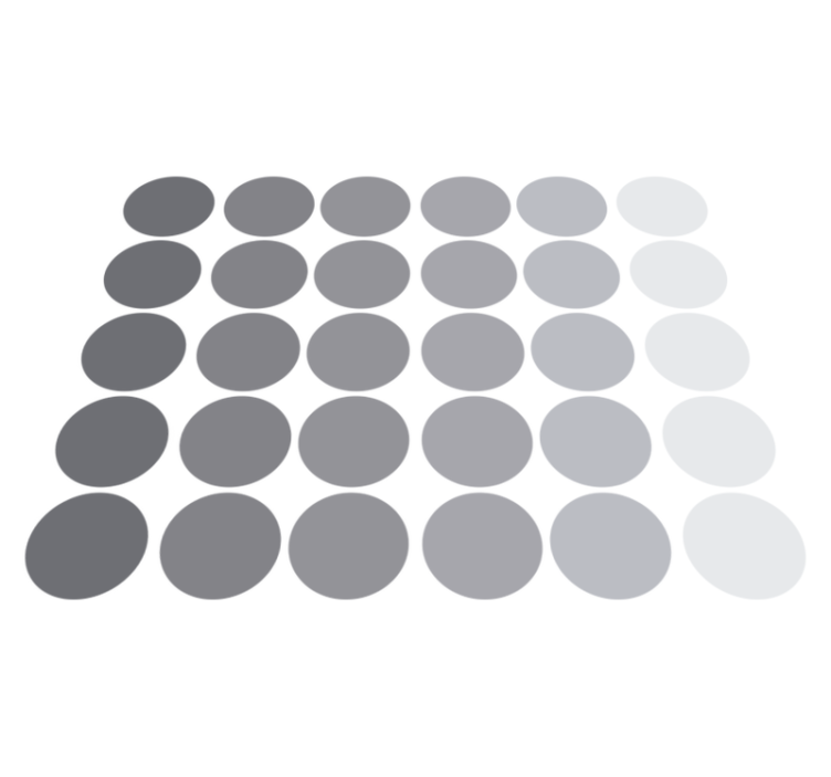 Geometric vinyl rug in gray circular patterns - TenStickers