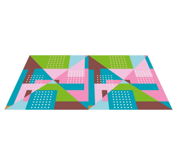 Geometric vinyl rug in pastel geometric pattern - TenStickers