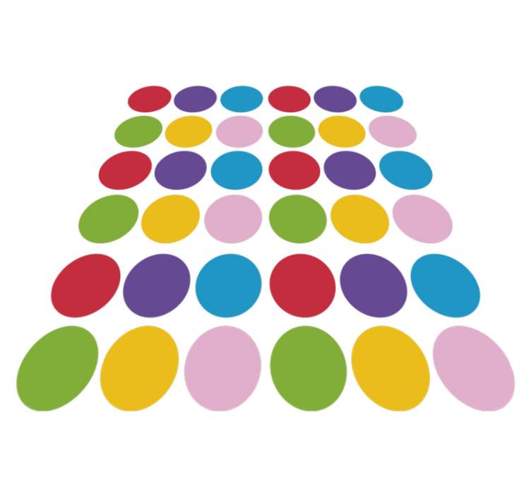 Geometric vinyl rug with colorful circle design - TenStickers