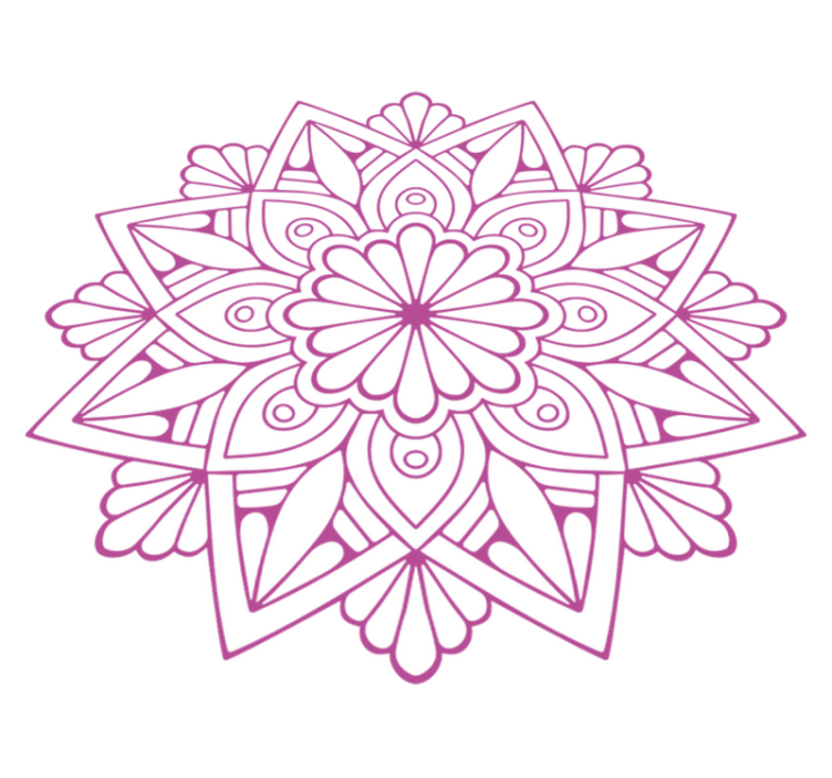 Geometric vinyl rug with detailed botanical design - TenStickers