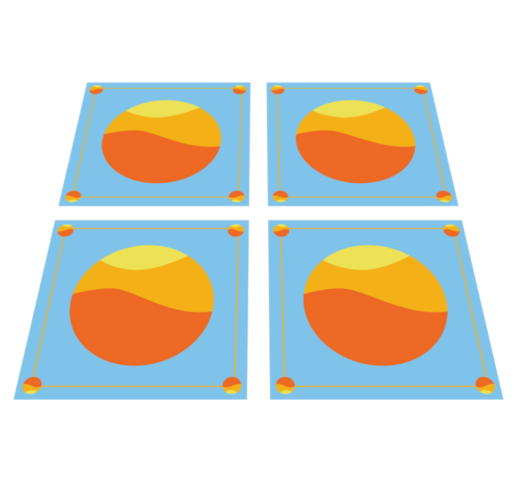 Colorful geometric circles geometric vinyl rug - TenStickers