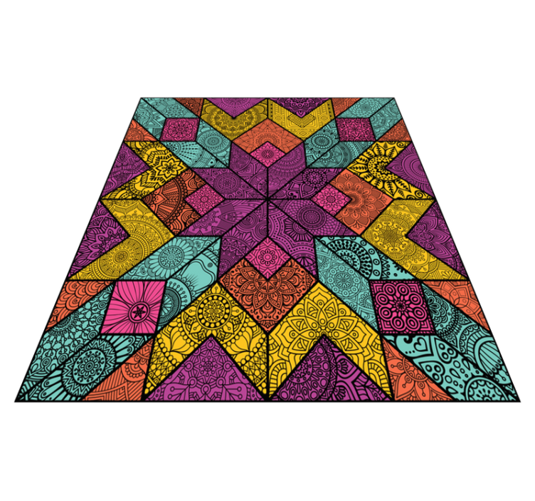 Colorful geometric elements geometric vinyl rug - TenStickers