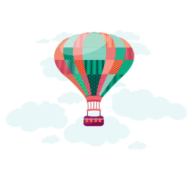 Kids vinyl rug patchwork hot air balloon - TenStickers