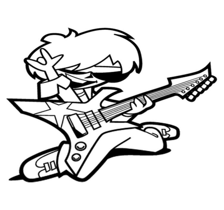 Kids vinyl rug teenager with guitar - TenStickers