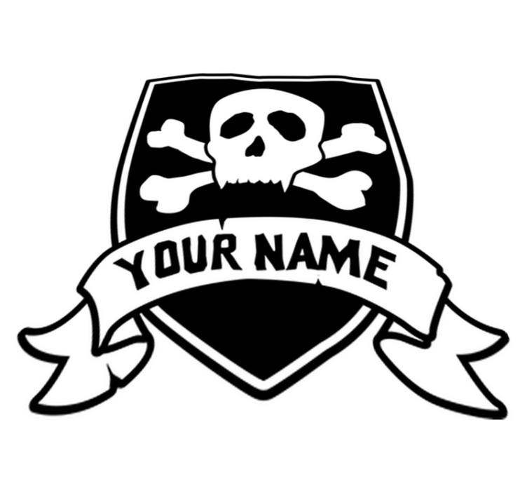 Kids vinyl rug pirate skull personalized - TenStickers