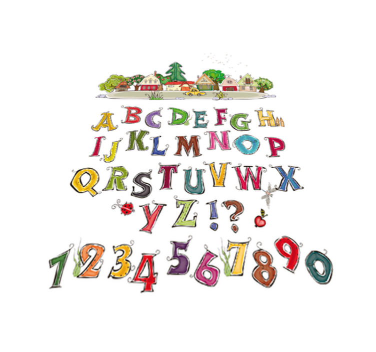 Kids vinyl rug with colorful alphabet and numbers - TenStickers
