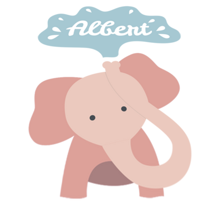 Kids vinyl rug with personalized baby elephant - TenStickers
