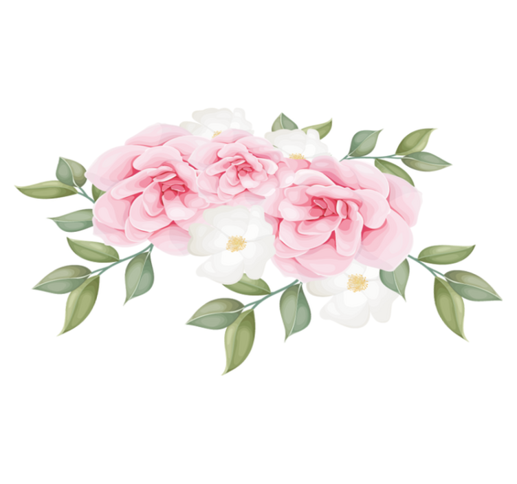 Bedroom vinyl rug elegant pink floral design - TenStickers