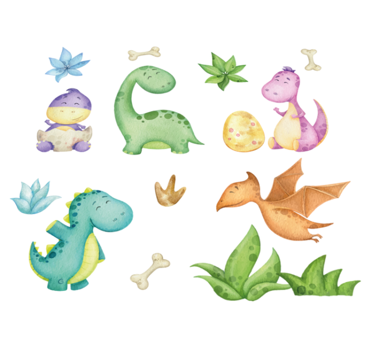 Bedroom vinyl rug with nordic dinosaur design - TenStickers