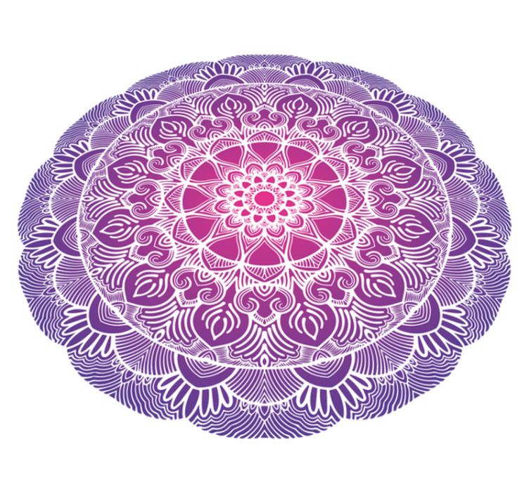Bedroom vinyl rug with purple flower mandala - TenStickers