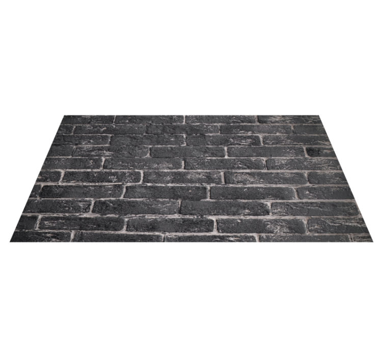 Bedroom vinyl rug grey stone brick wall design - TenStickers