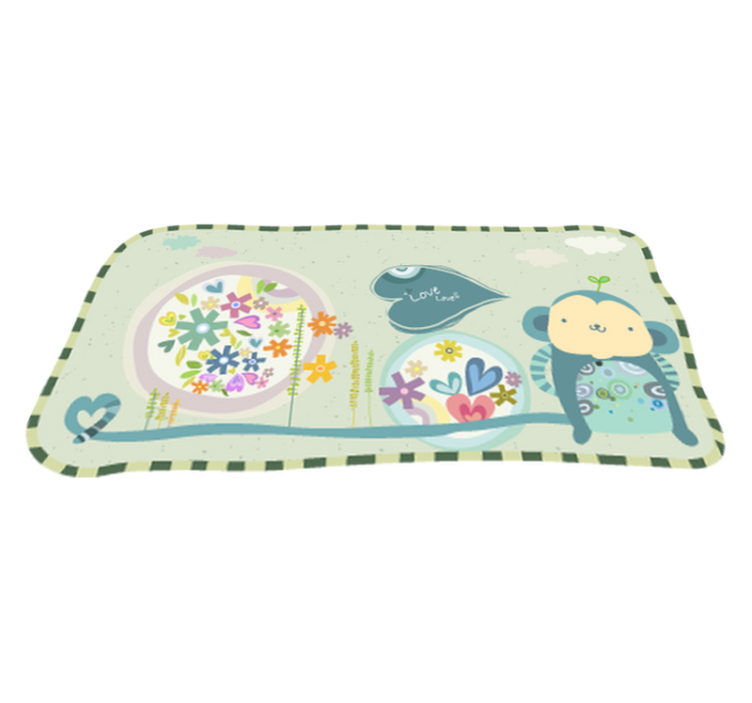 Kids vinyl rug framed monkey - TenStickers