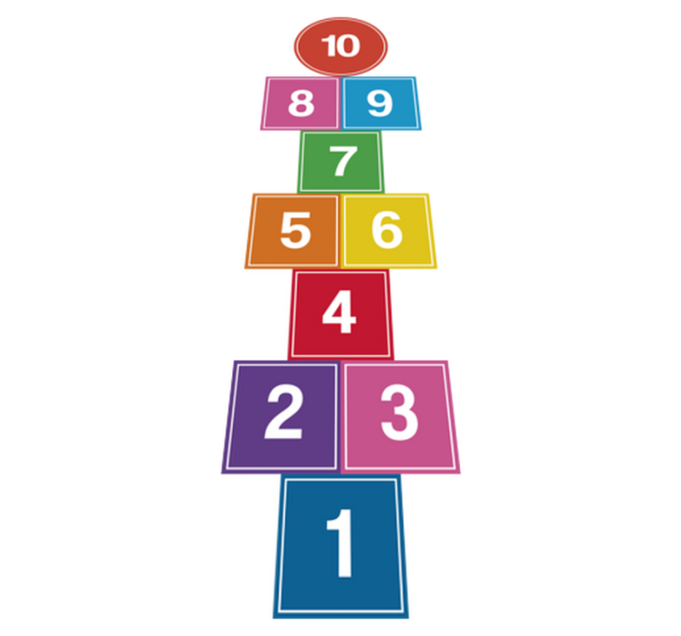 Colorful hopscotch game vinyl rug - TenStickers