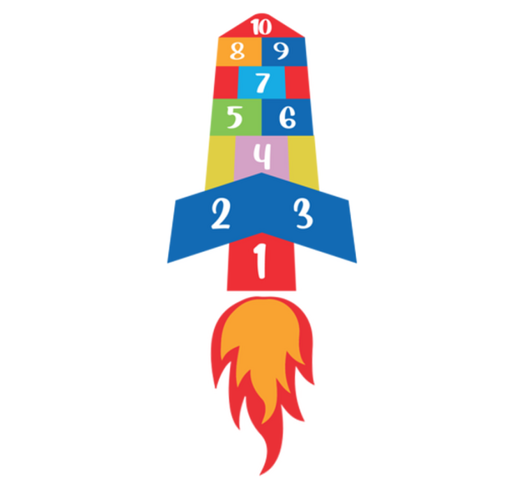 Game vinyl rug hopscotch rocket - TenStickers