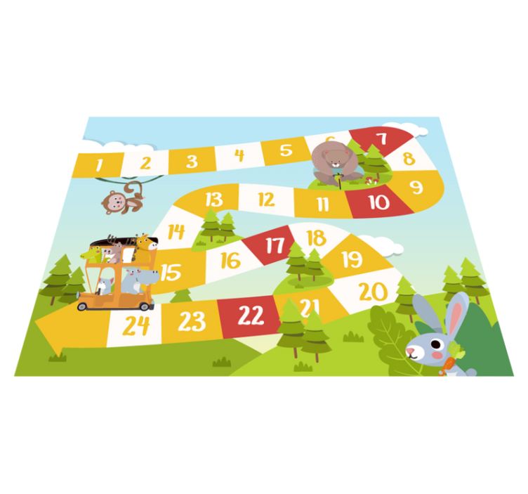 Game vinyl rug wildlife board game cartoon - TenStickers