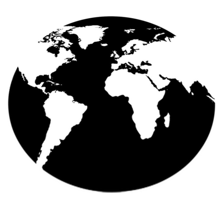 World map vinyl rug circular world map decor - TenStickers