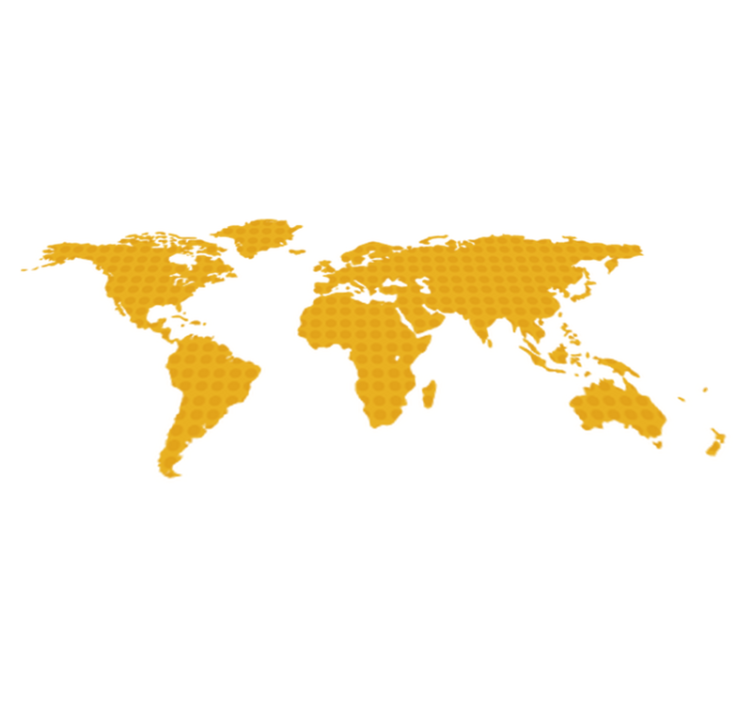 World map vinyl rug yellow dotted design - TenStickers