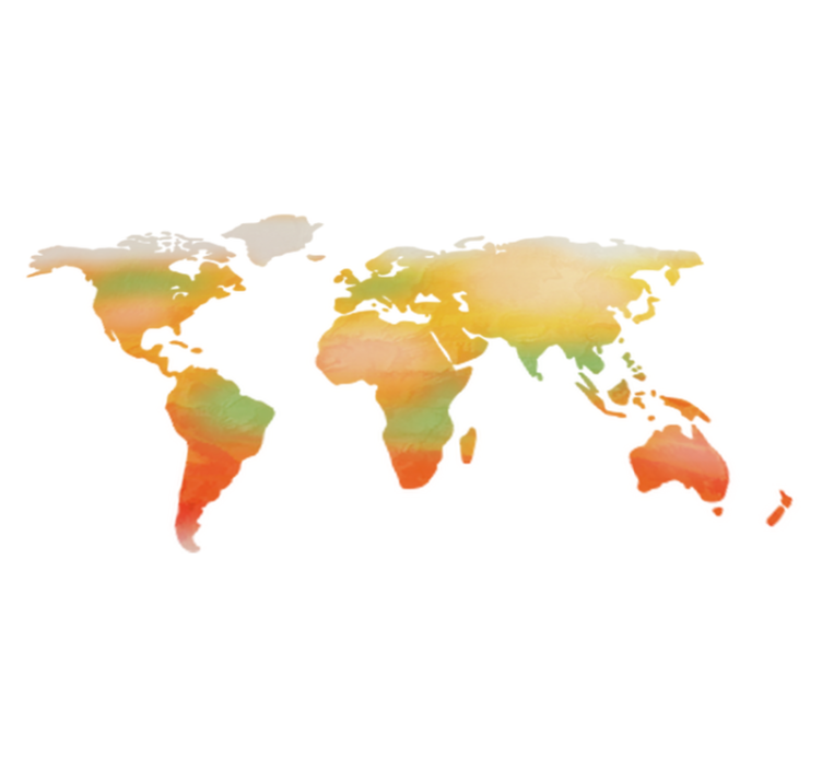 World map vinyl rug colorful world map wall vinyl - TenStickers