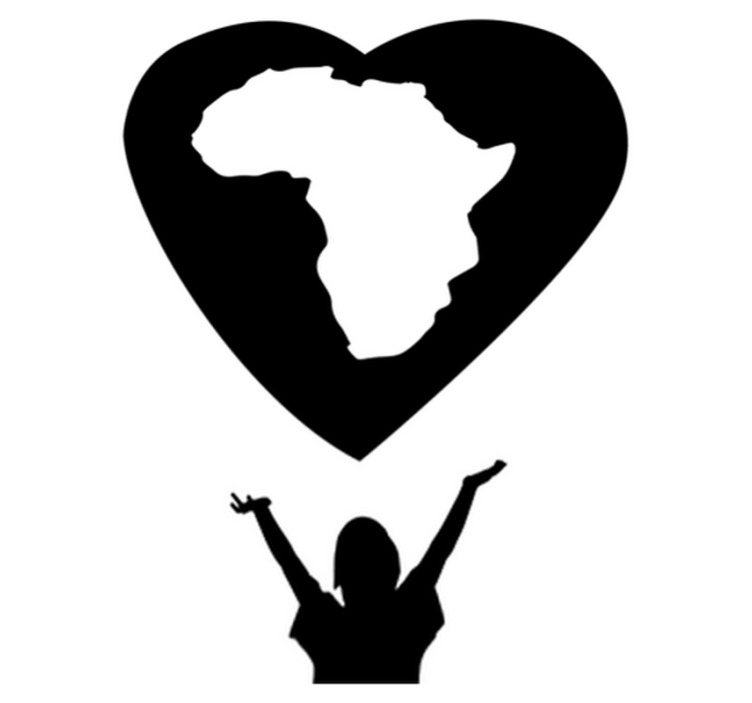 World map vinyl rug african love solidarity vinyl - TenStickers