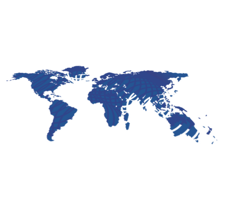 World map vinyl rug blue wave design - TenStickers