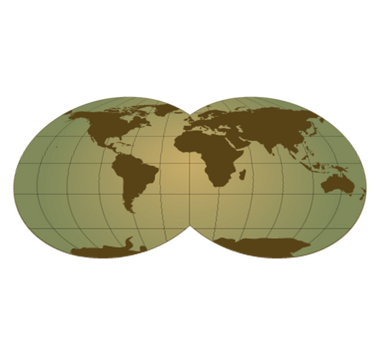 World map vinyl rug globe design - TenStickers