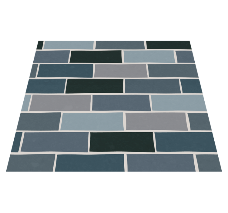 Bathroom vinyl rug in stone gray brick design - TenStickers