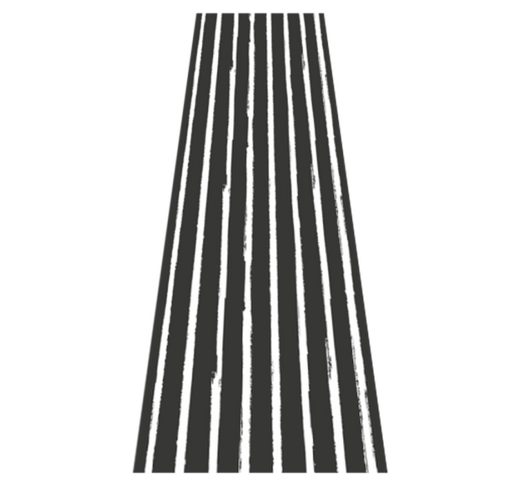Bathroom vinyl rug in modern black and white lines - TenStickers