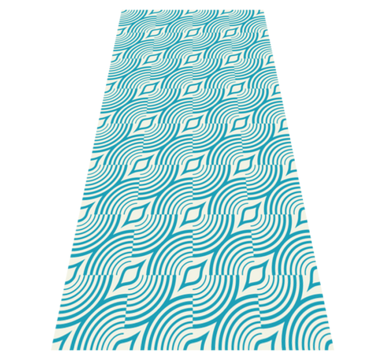 Bathroom vinyl rug with blue sea pattern lines - TenStickers