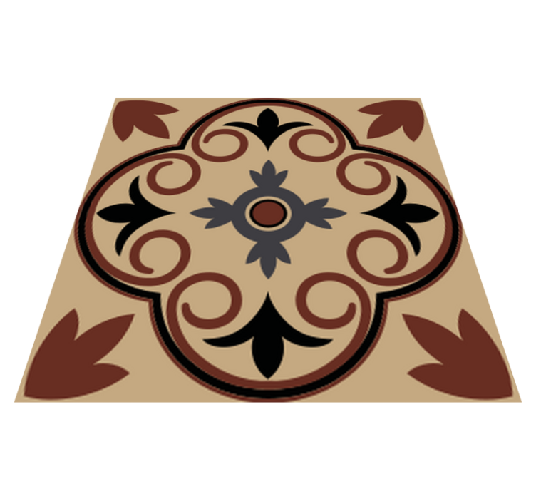 Bathroom vinyl rug in vintage hydraulic cement pattern - TenStickers