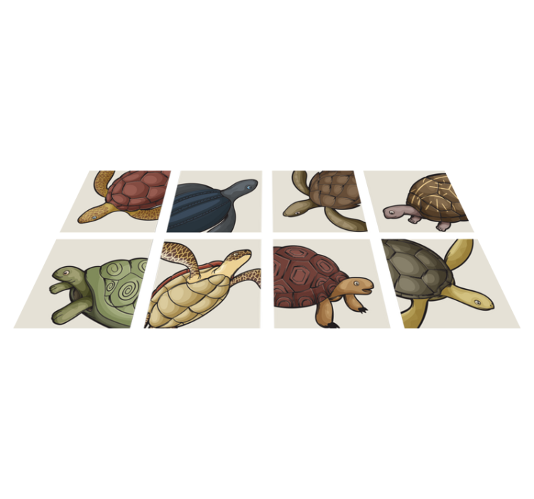 Bathroom vinyl rug with turtle design - TenStickers
