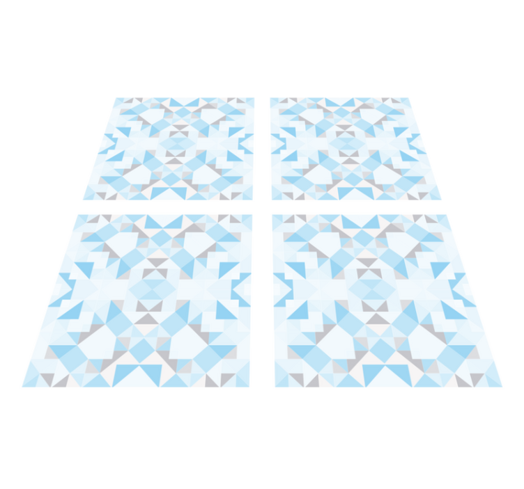 Bathroom vinyl rug vintage blue grey tile design - TenStickers