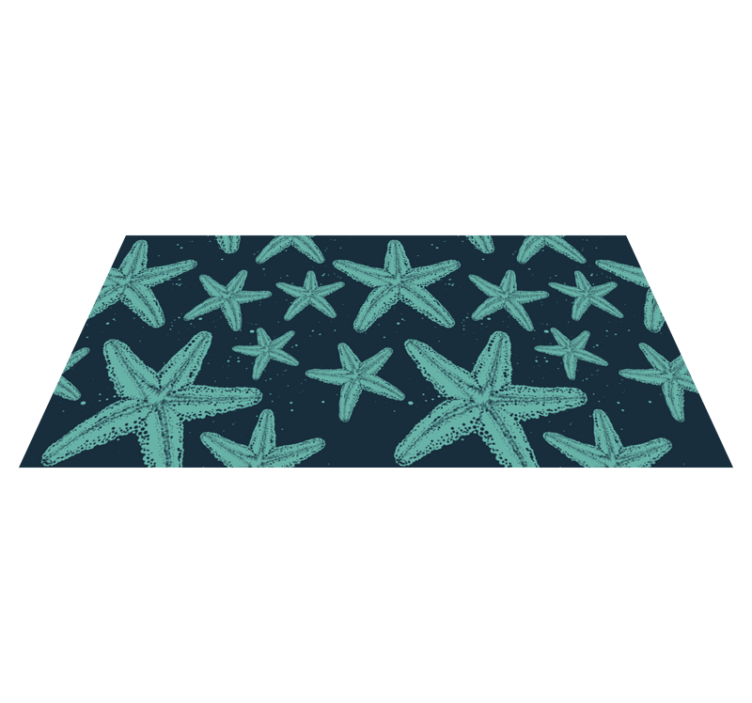 Bathroom vinyl rug starfish bluetones decor - TenStickers
