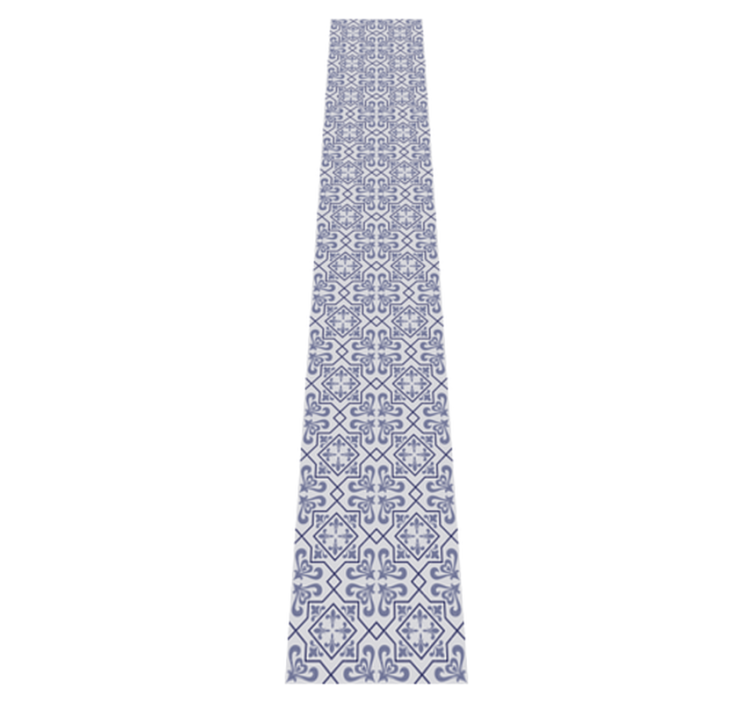Kitchen vinyl rug in blue octagon portuguese tile - TenStickers