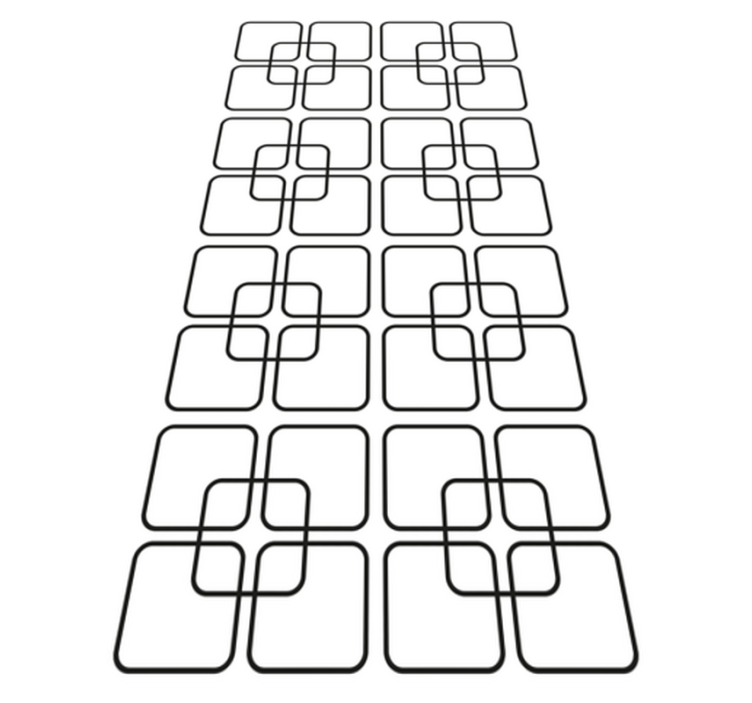 Kitchen vinyl rug with black squares urban pattern - TenStickers
