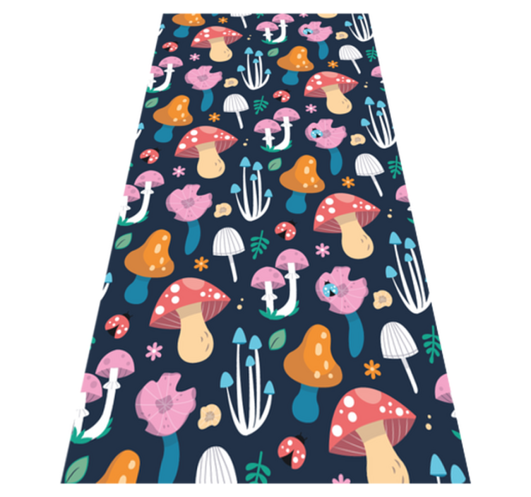 Kitchen vinyl rug with mushroom and ladybugs design - TenStickers