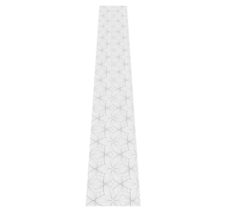 Kitchen vinyl rug with minimalist floral hexagons - TenStickers