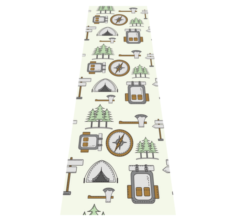 Bedroom vinyl rug camping gear set compass - TenStickers